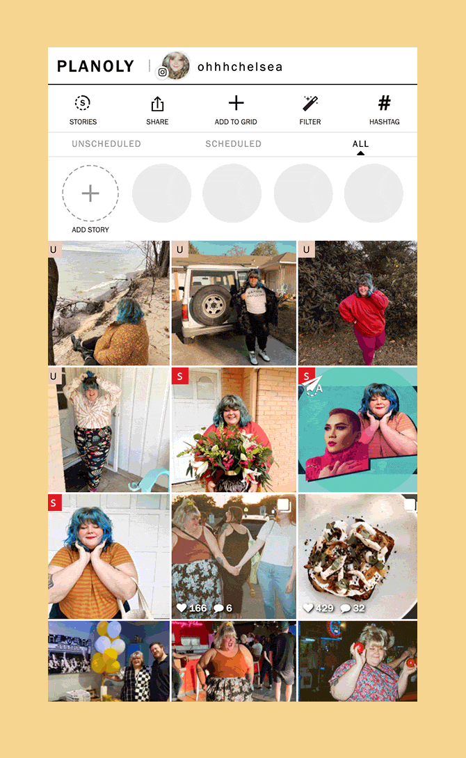 PLANOLY - Influencer Case Study - Landing Page - Visual Grid